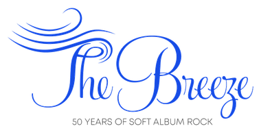 A blue logo for the breeze 50 years of soft album rock